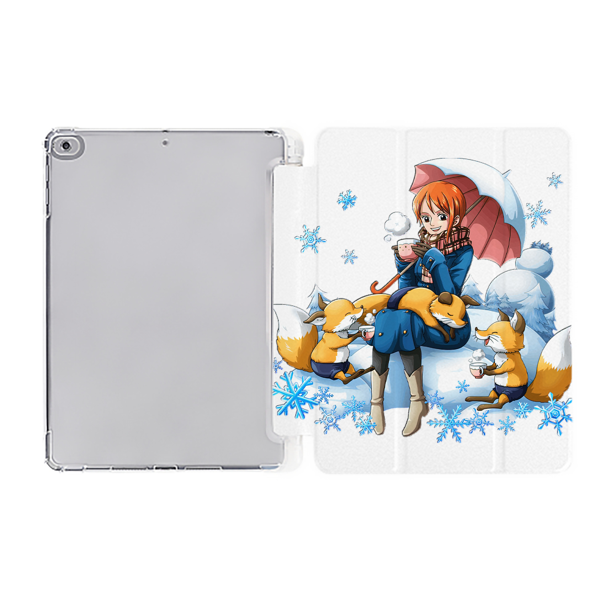 （画像用） ワンピース ナミ ONE PIECE Nami IPad ケース ペン収納付き 三つ折りスタンド PUレザー×シリコン 対応機種9.5/10.5/10.9インチ